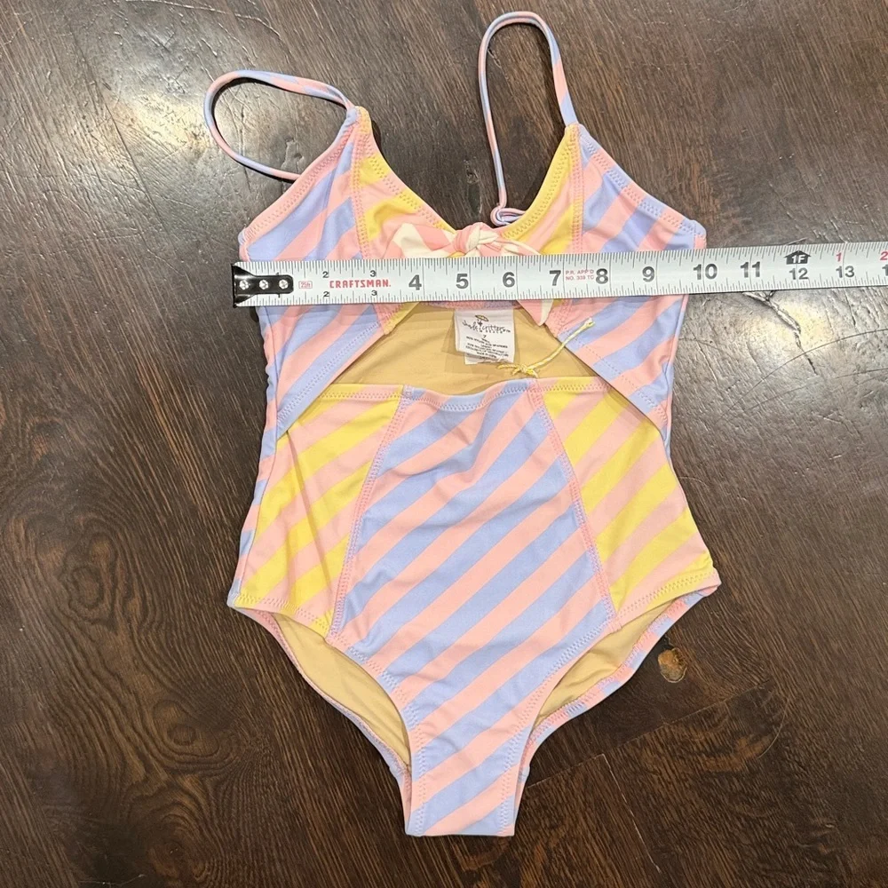 NWOT Shade Critters Girls Stripe Girl’s One-Piece Cutout Swimsuit